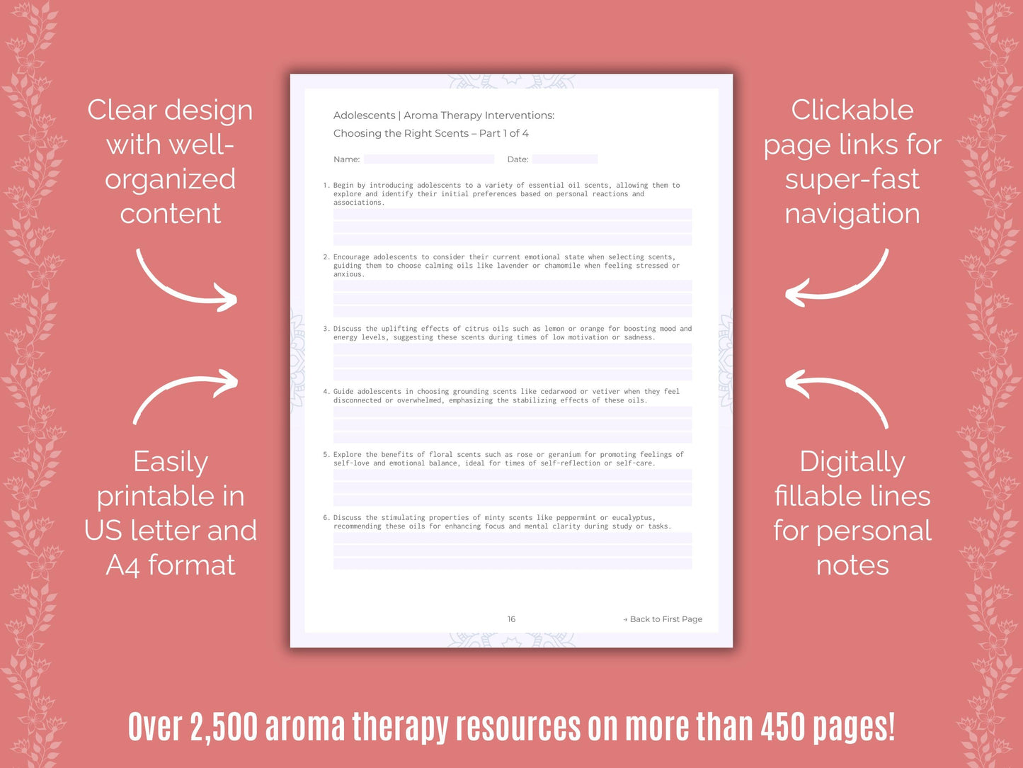 Adolescents Aroma Therapy Counseling Templates