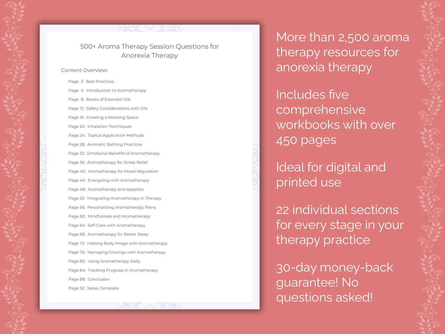 Anorexia Aroma Therapy Therapist Worksheets