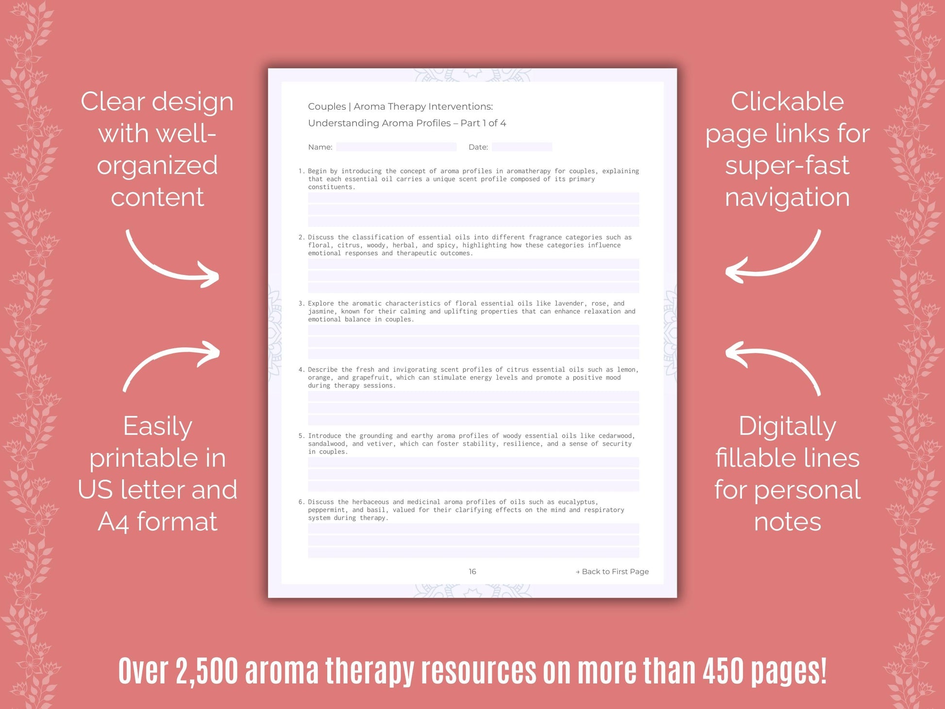 Couples Aroma Therapy Counseling Templates