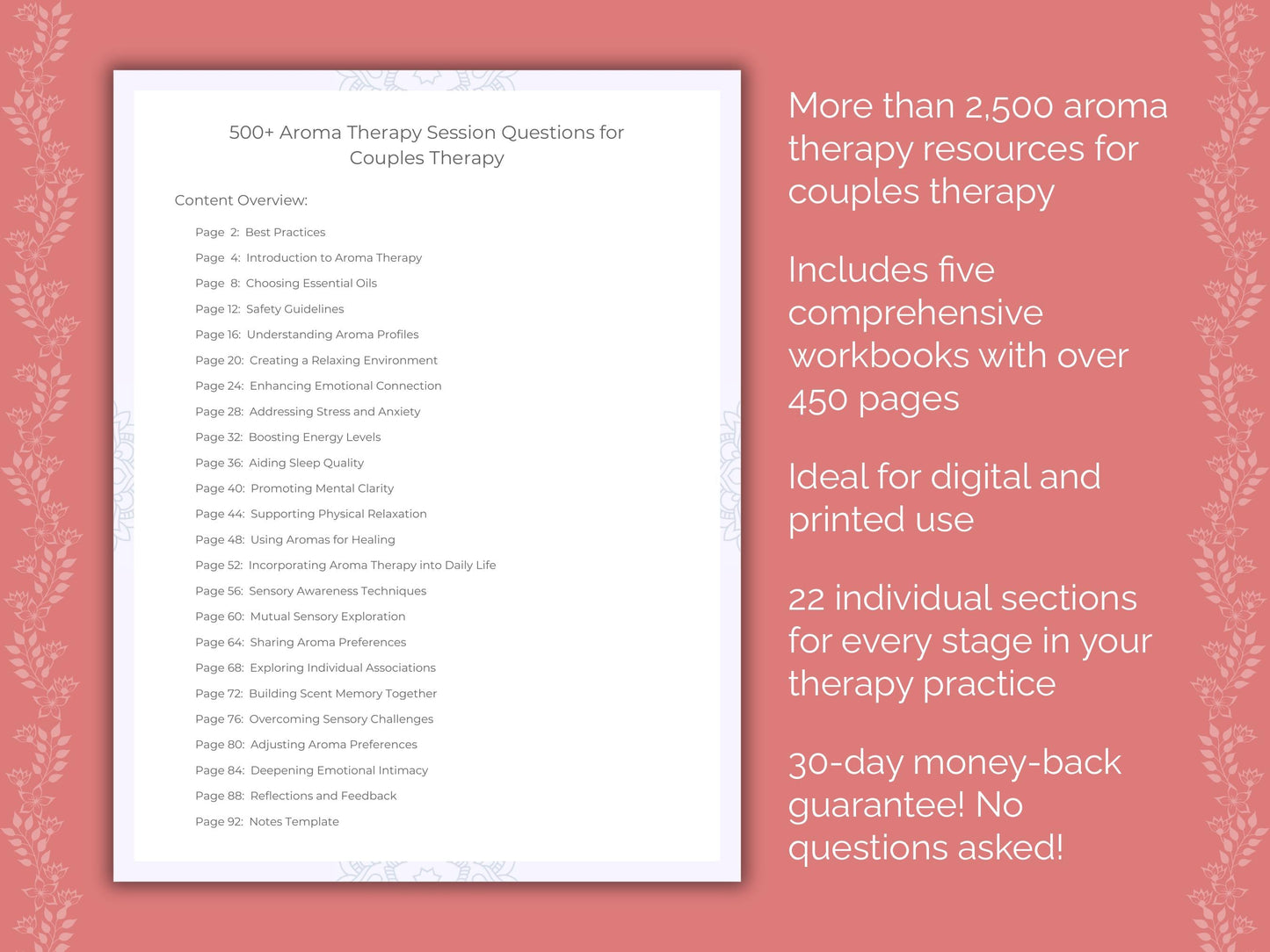 Couples Aroma Therapy Therapist Worksheets