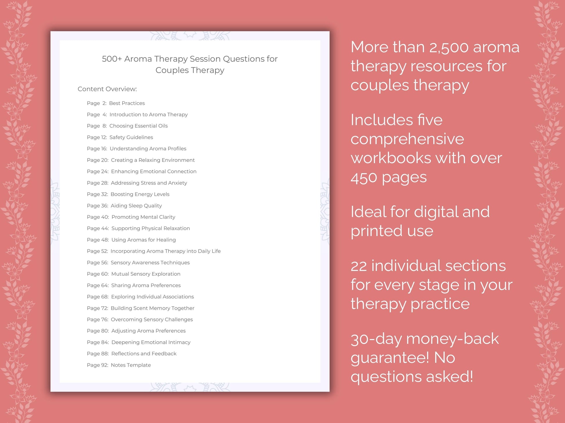 Couples Aroma Therapy Therapist Worksheets