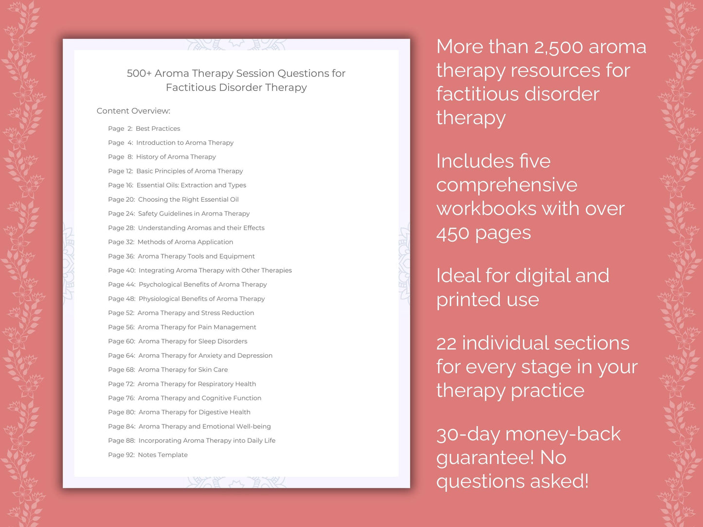 Factitious Disorder Aroma Therapy Therapist Worksheets