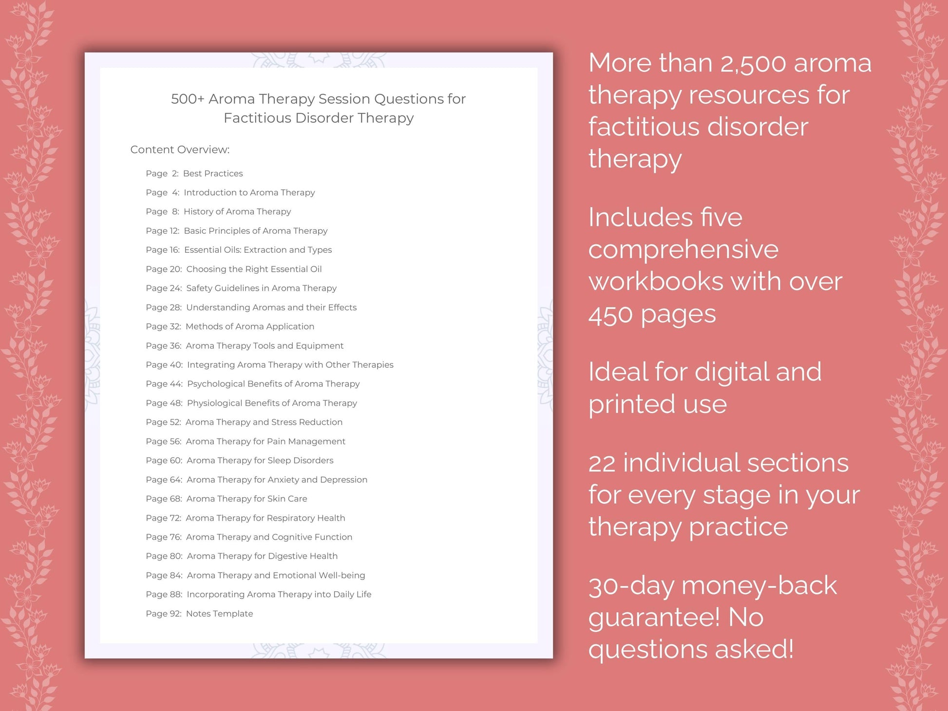 Factitious Disorder Aroma Therapy Therapist Worksheets