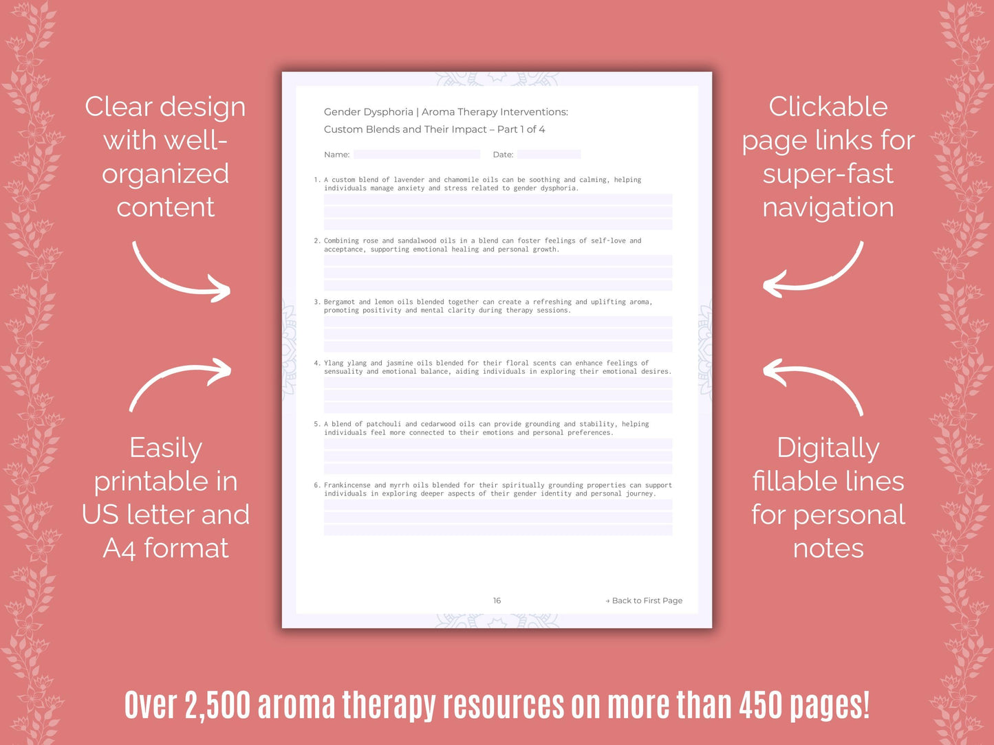 Gender Dysphoria Aroma Therapy Counseling Templates