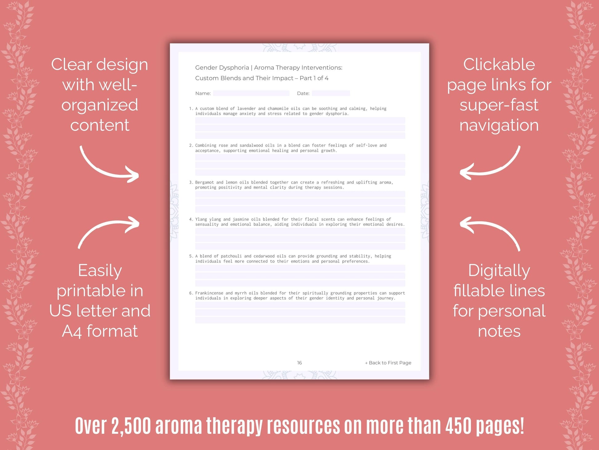 Gender Dysphoria Aroma Therapy Counseling Templates