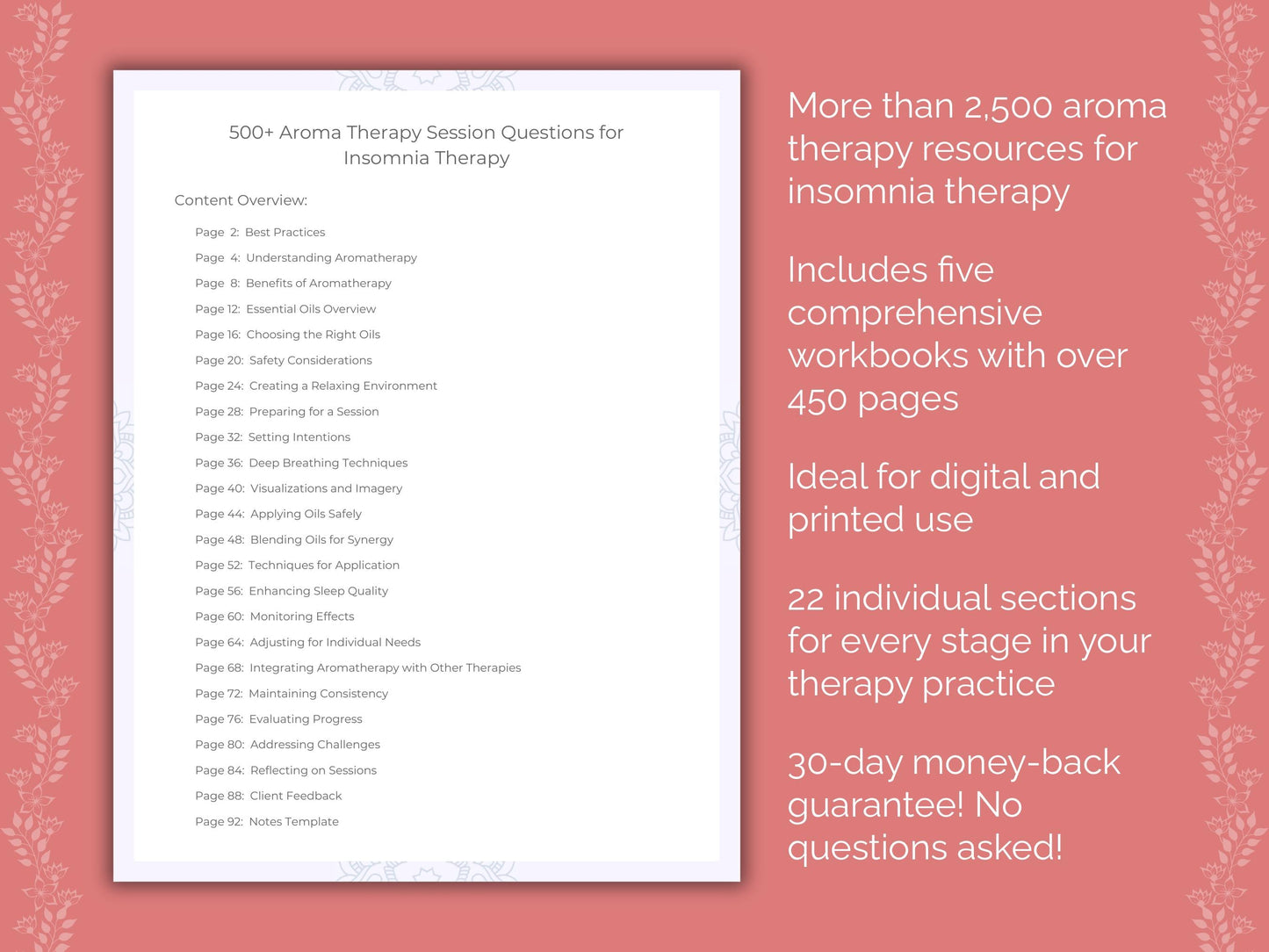 Insomnia Aroma Therapy Therapist Worksheets