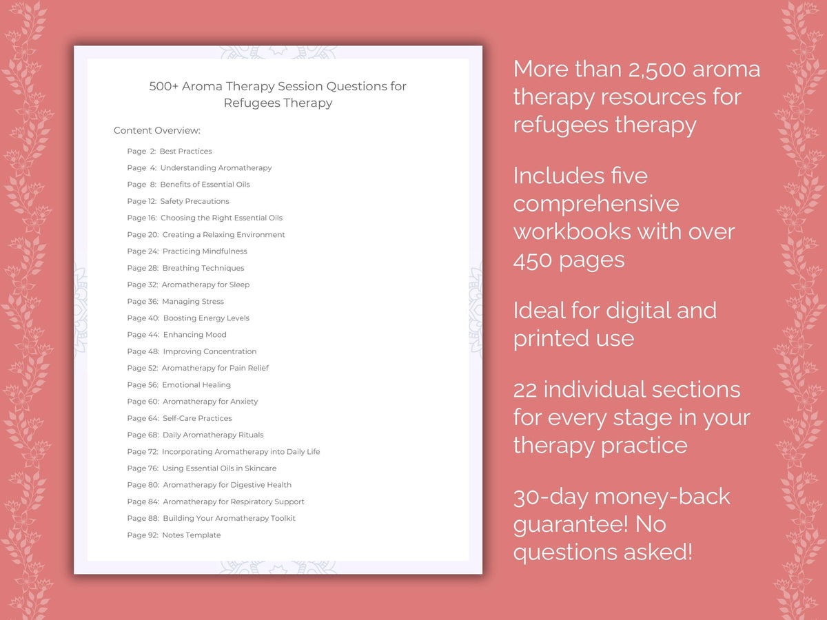 Refugees Aroma Therapy Therapist Worksheets