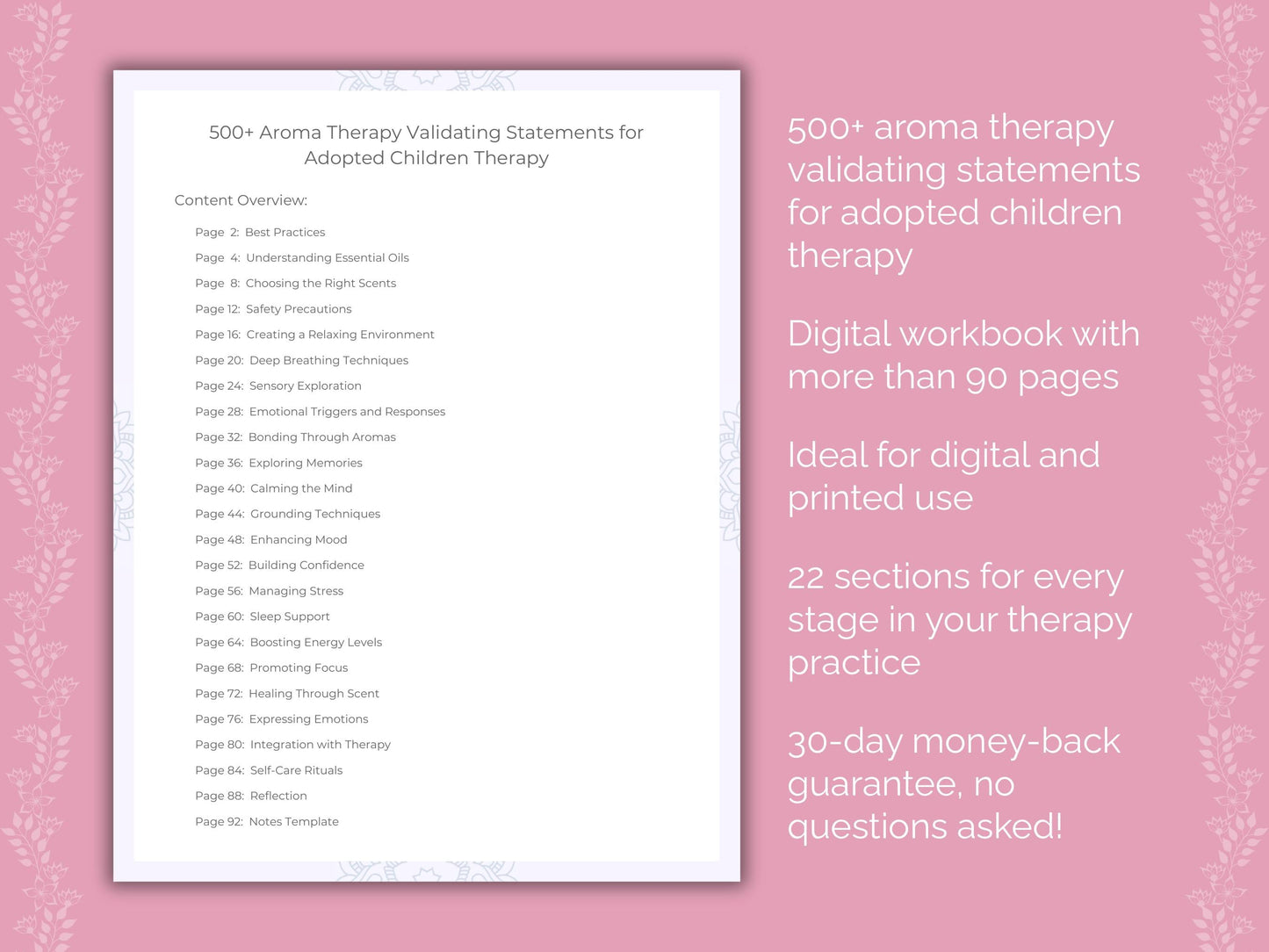 Adopted Children Aroma Therapy Therapist Worksheets