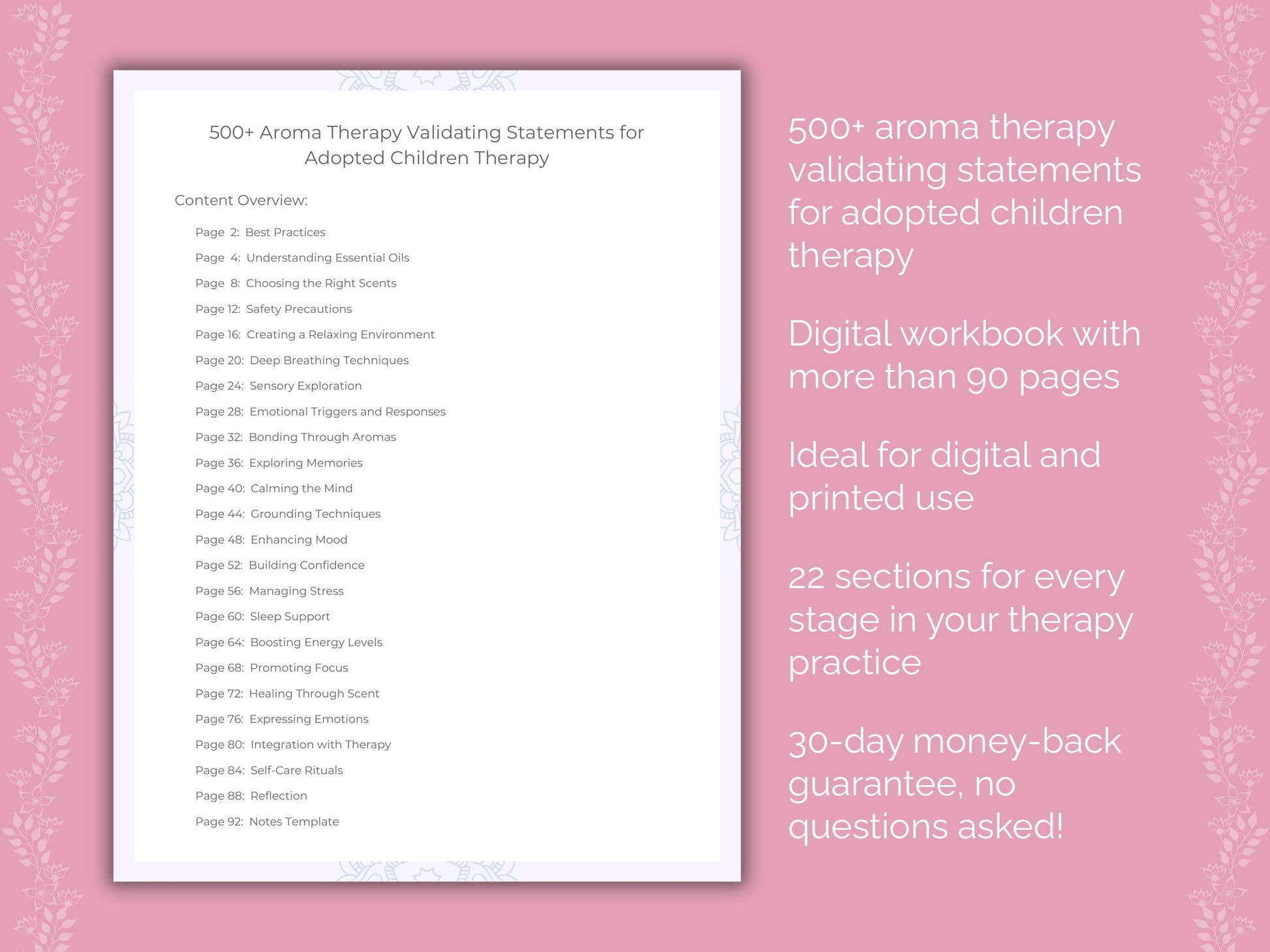 Adopted Children Aroma Therapy Therapist Worksheets