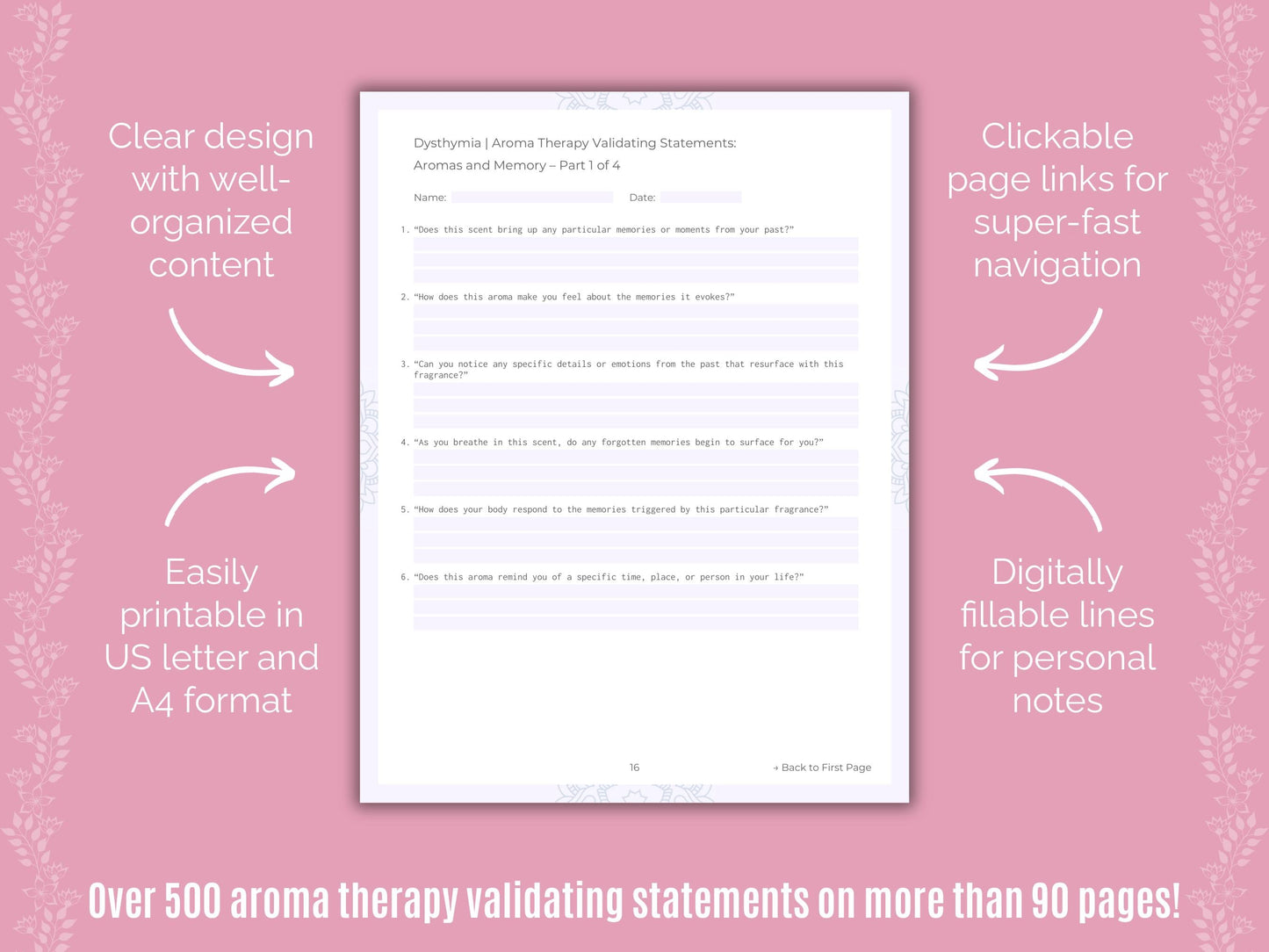 Dysthymia Aroma Therapy Counseling Templates