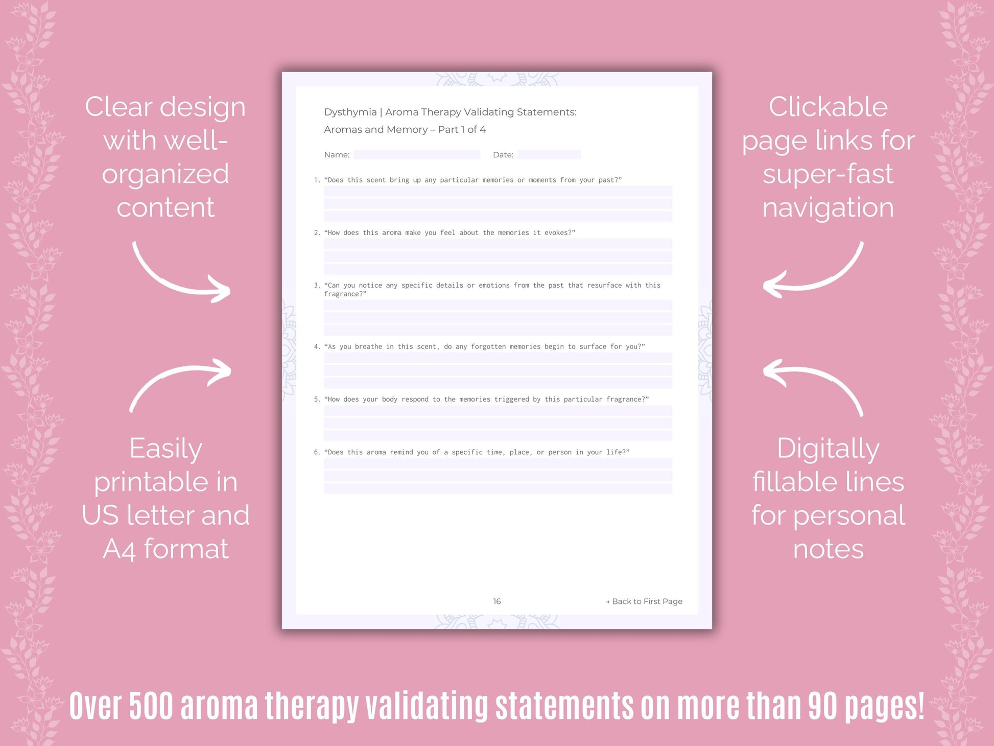 Dysthymia Aroma Therapy Counseling Templates