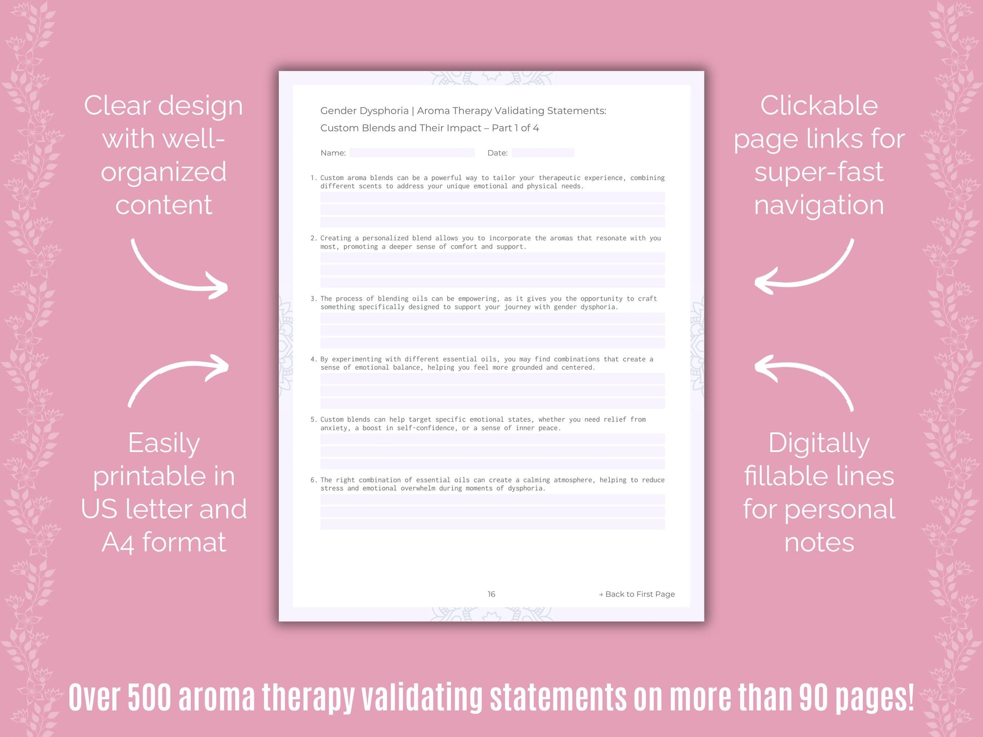 Gender Dysphoria Aroma Therapy Counseling Templates