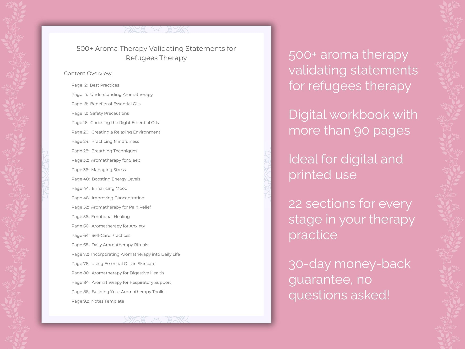 Refugees Aroma Therapy Therapist Worksheets