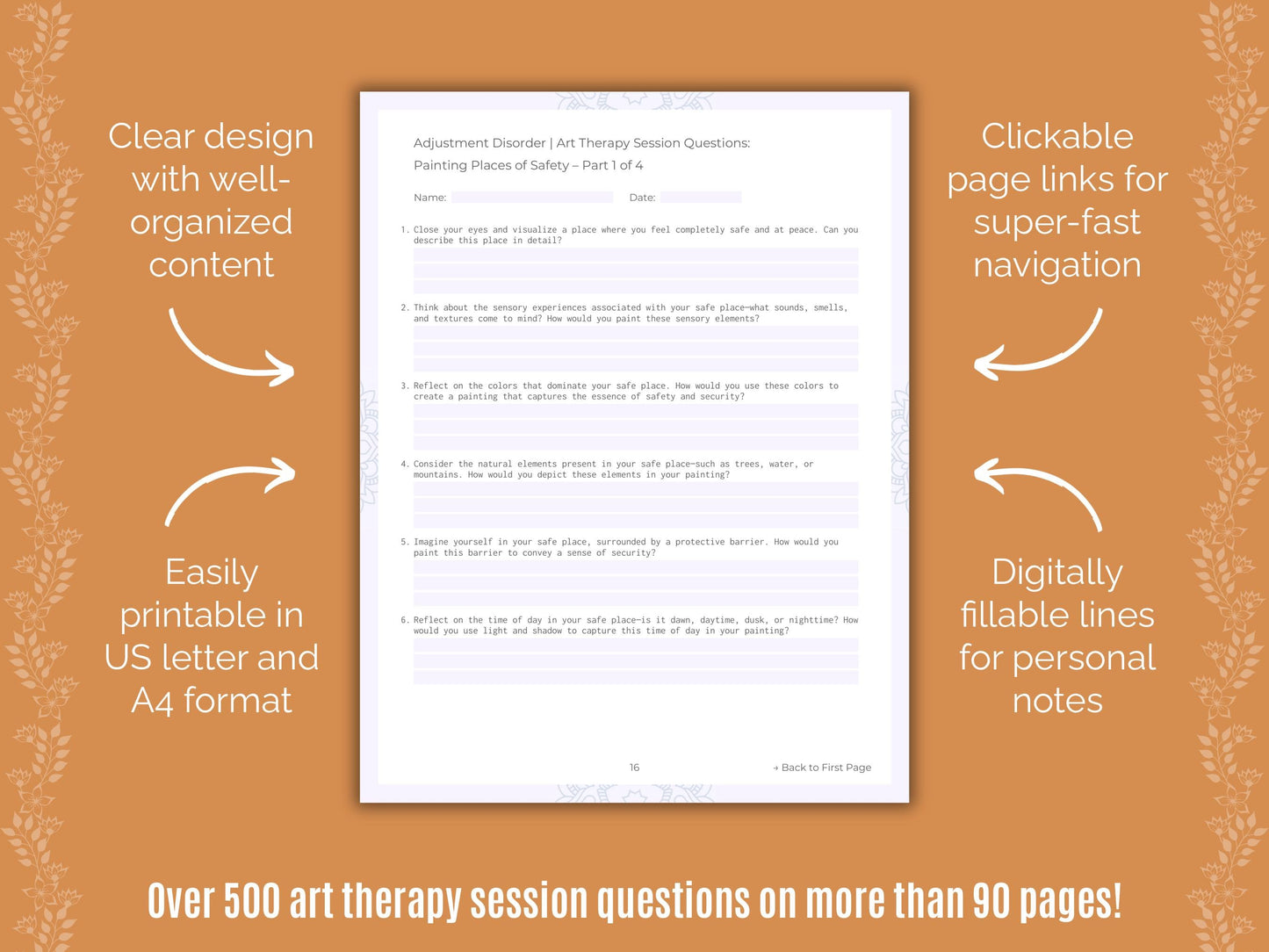 Adjustment Disorder Art Therapy Counseling Templates