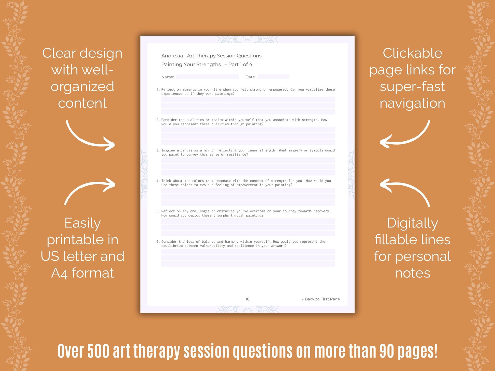 Anorexia Art Therapy Counseling Templates