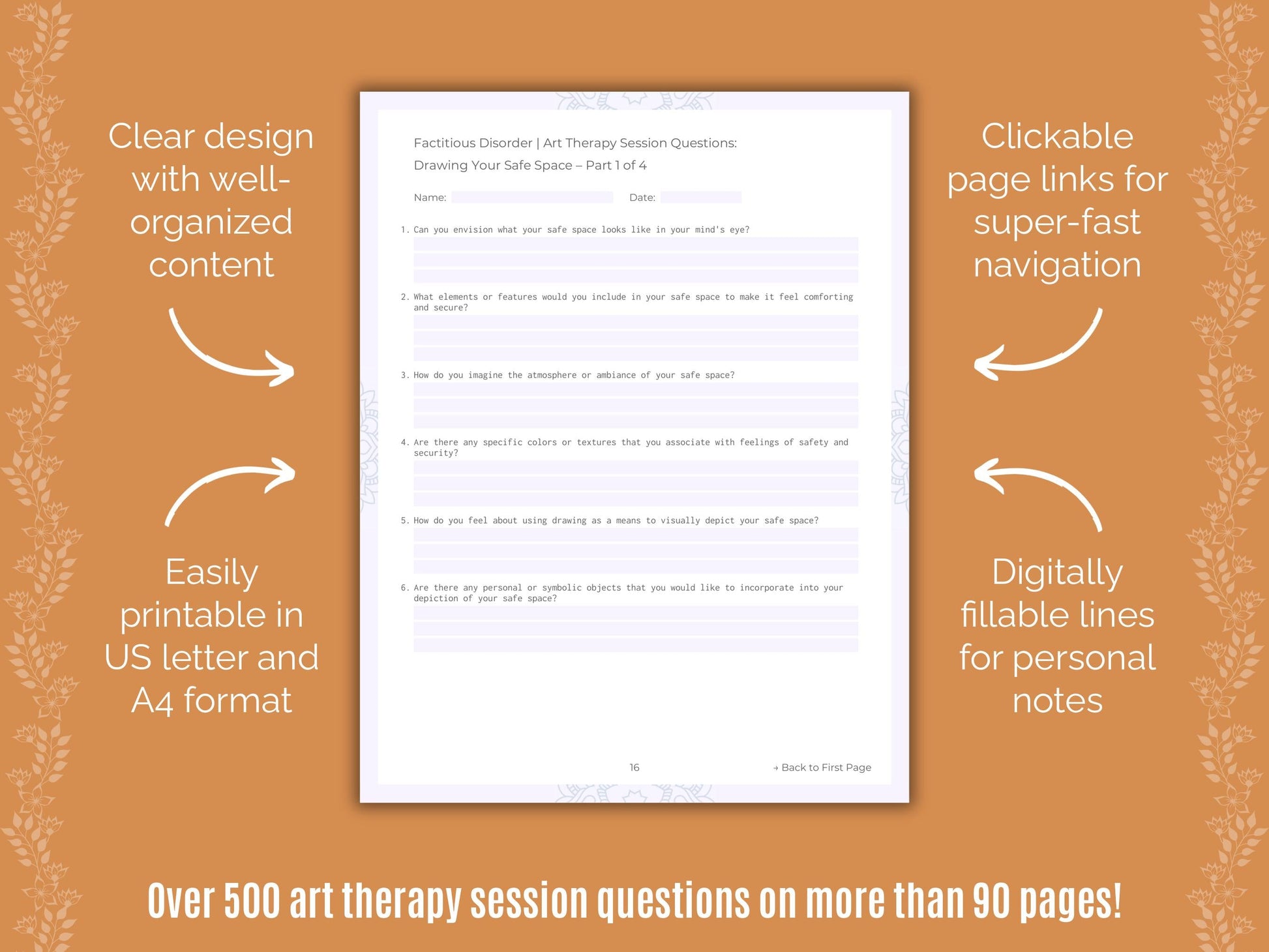 Factitious Disorder Art Therapy Counseling Templates