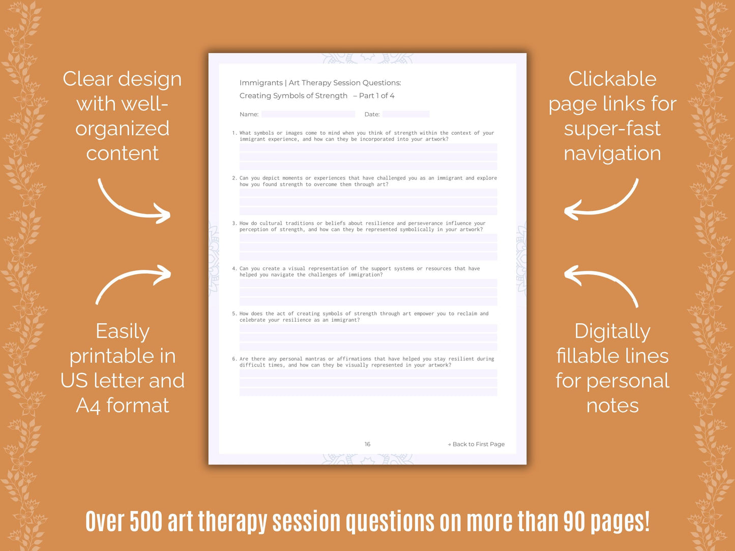 Immigrants Art Therapy Counseling Templates