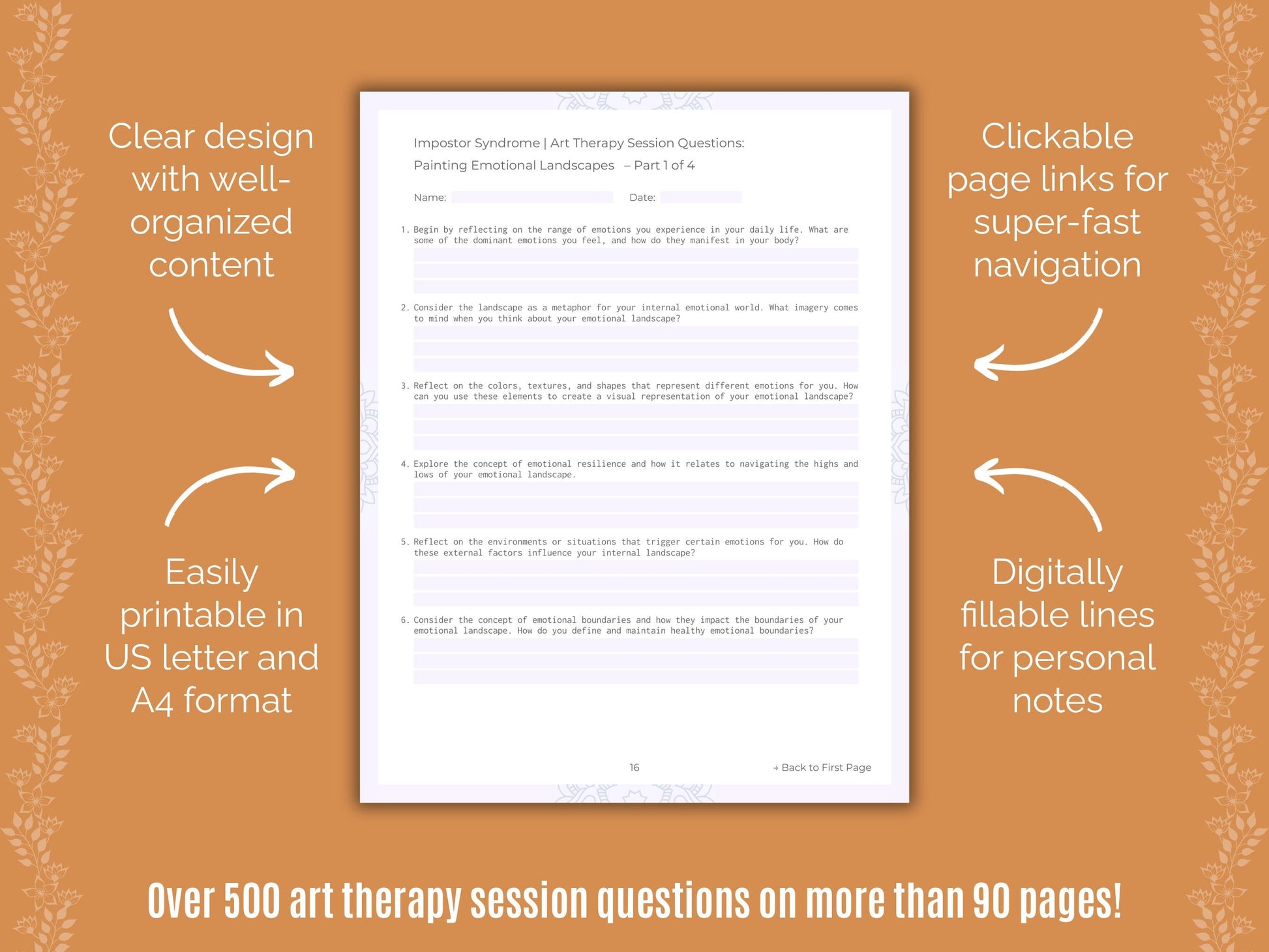 Impostor Syndrome Art Therapy Counseling Templates