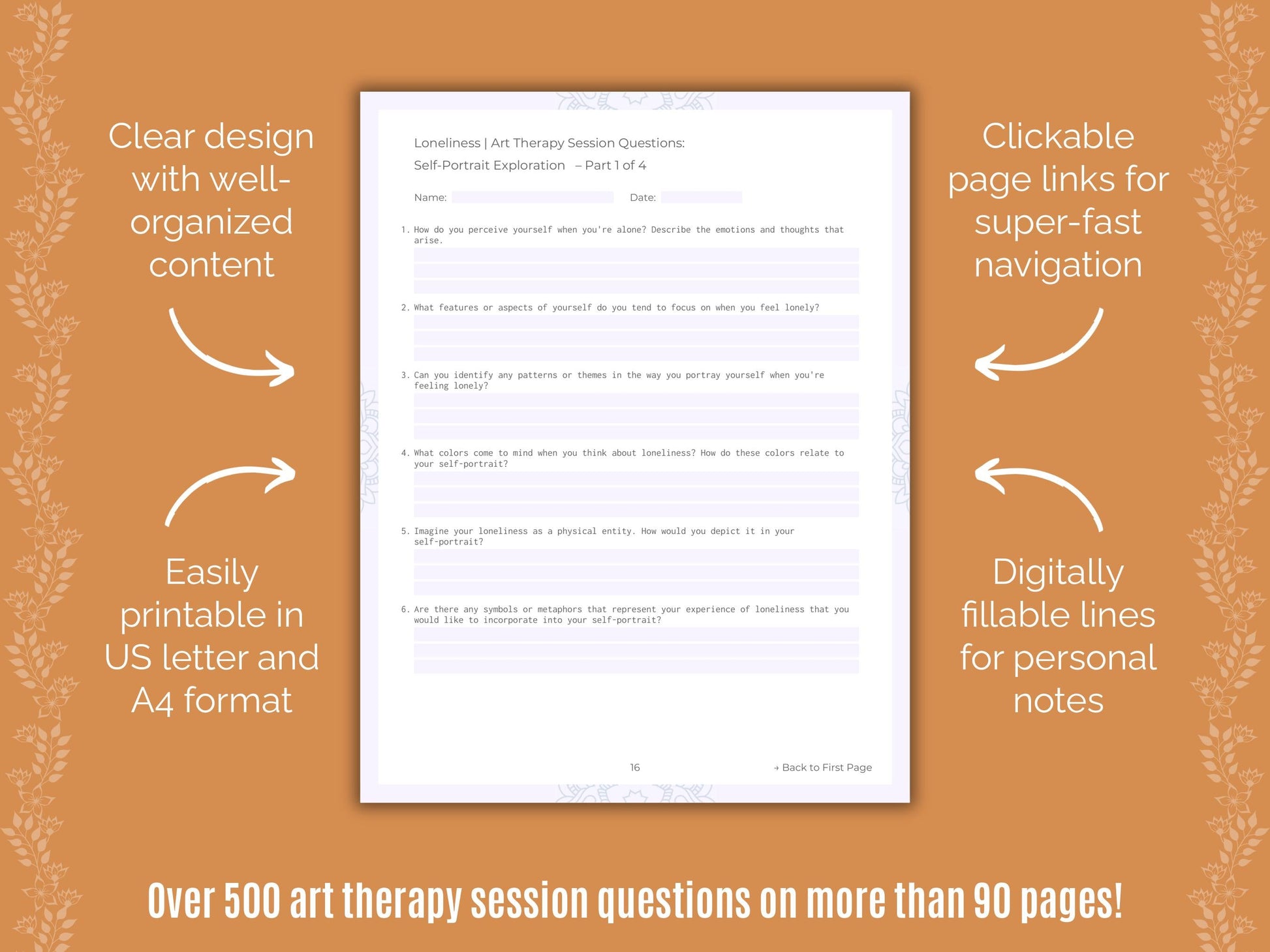 Loneliness Art Therapy Counseling Templates
