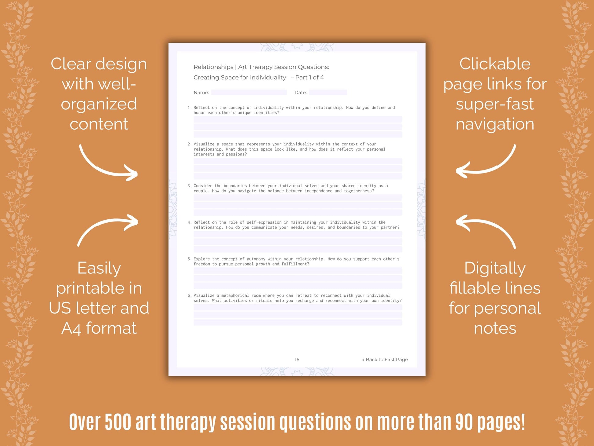 Relationships Art Therapy Counseling Templates