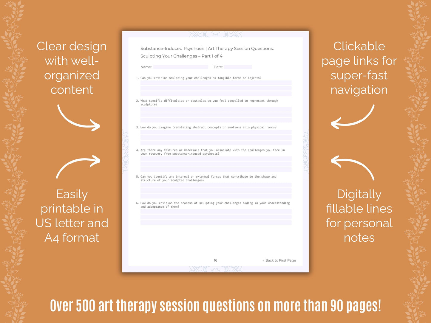 Substance-Induced Psychosis Art Therapy Counseling Templates