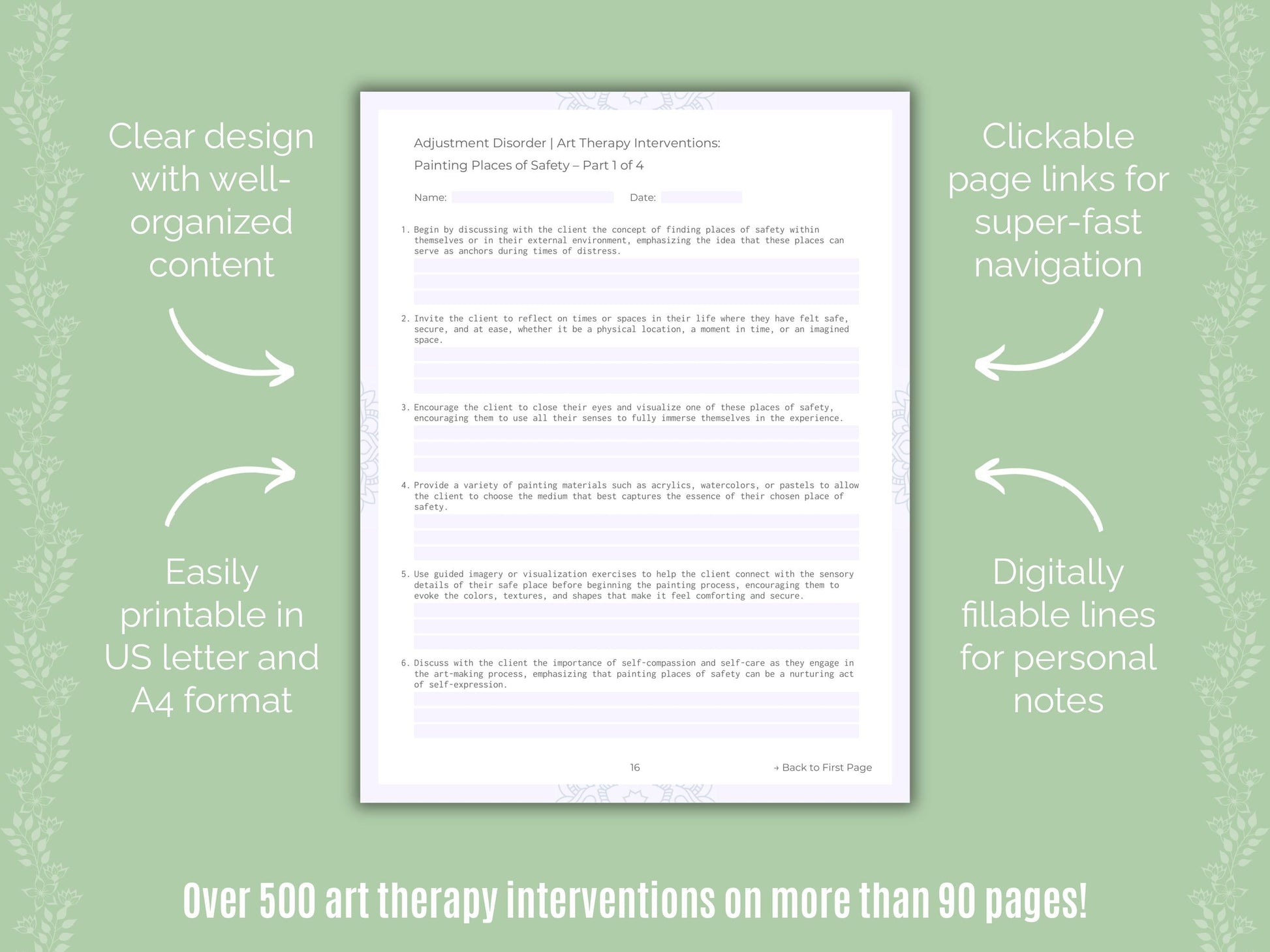 Adjustment Disorder Art Therapy Counseling Templates