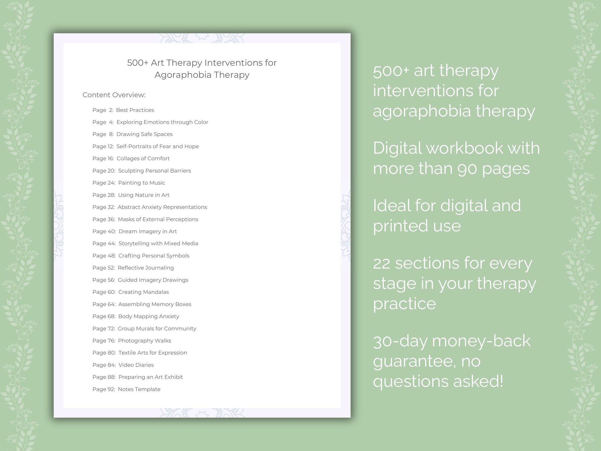 Agoraphobia Art Therapy Therapist Worksheets