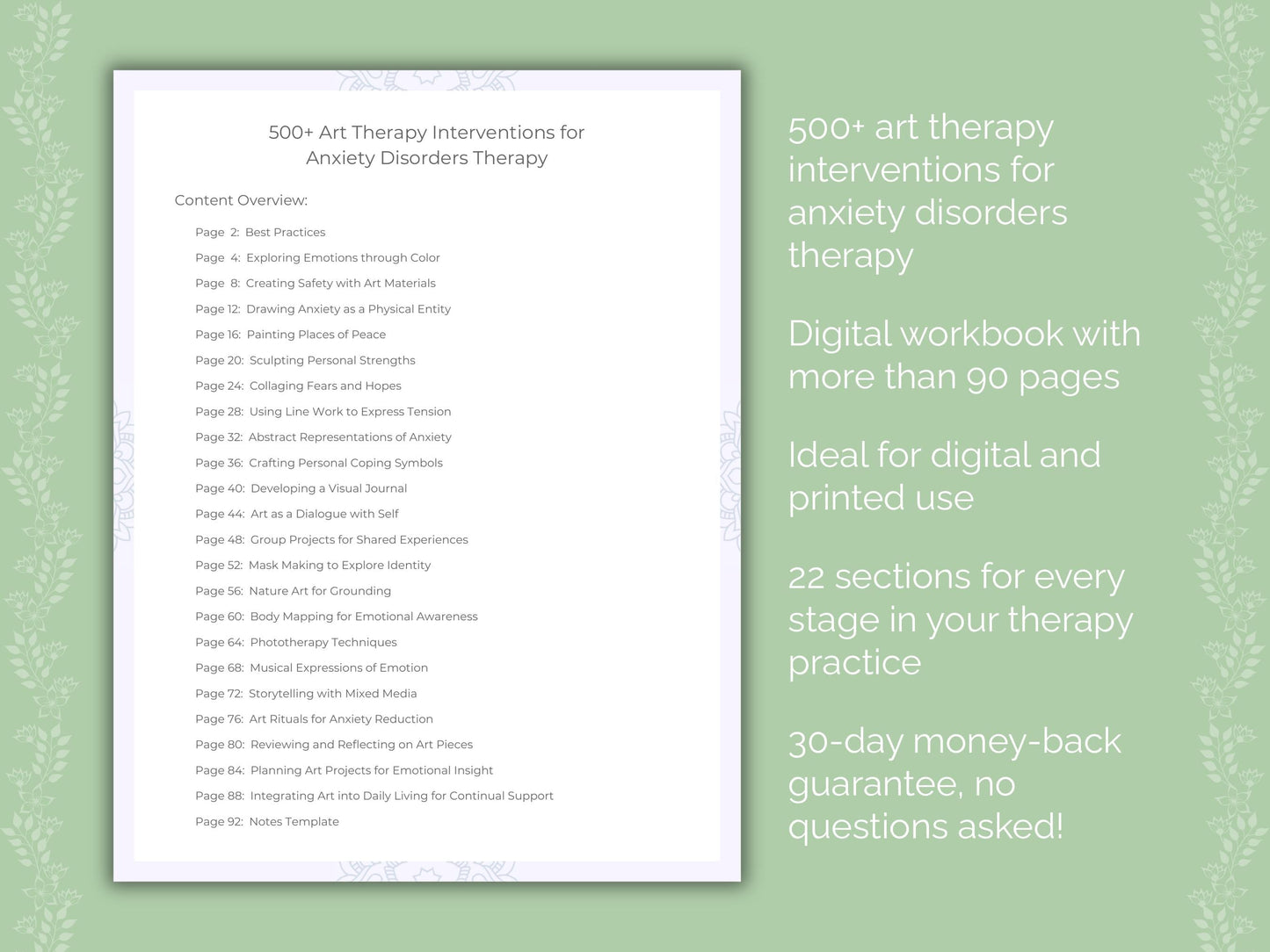 Anxiety Disorders Art Therapy Therapist Worksheets