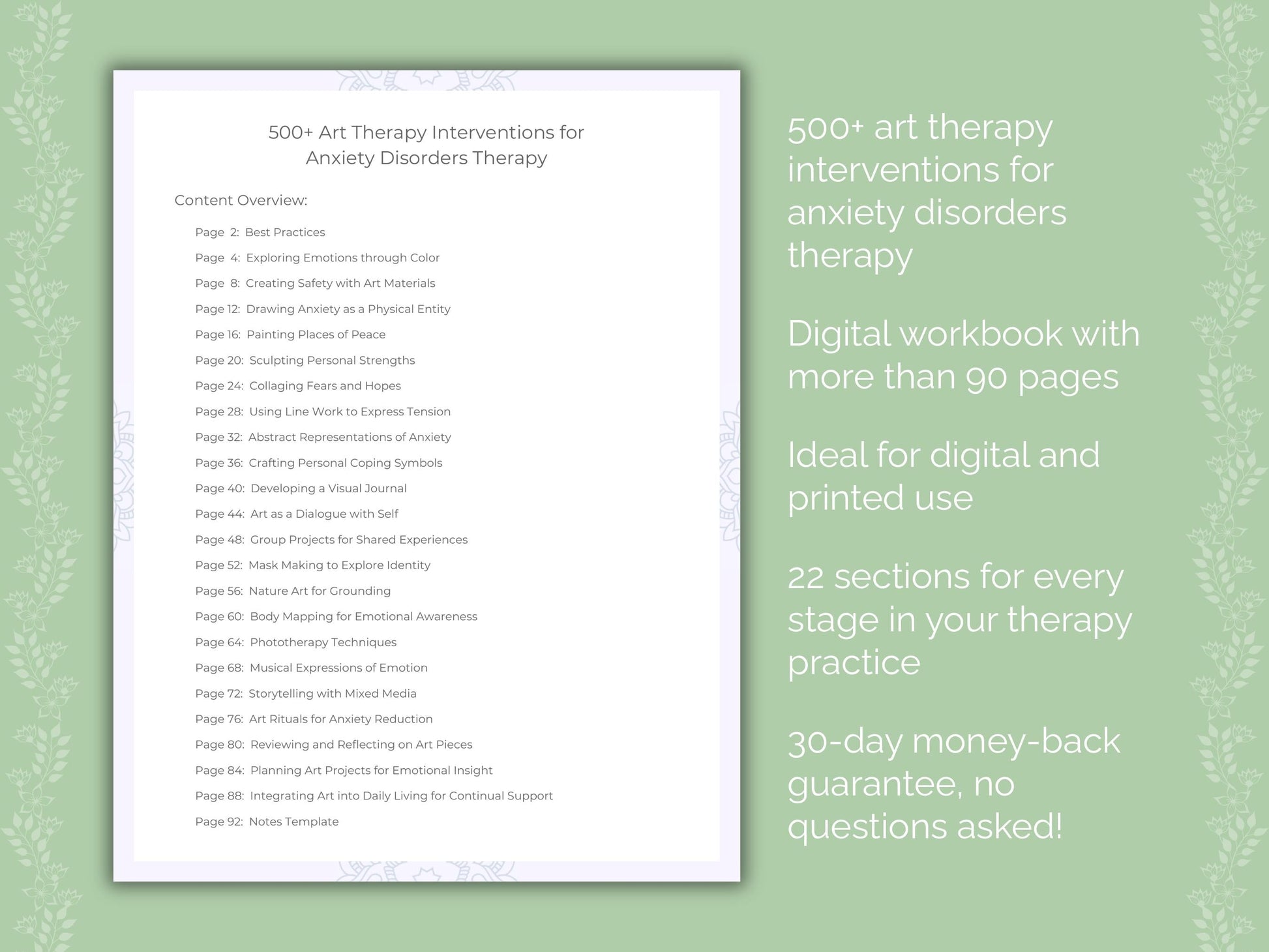 Anxiety Disorders Art Therapy Therapist Worksheets