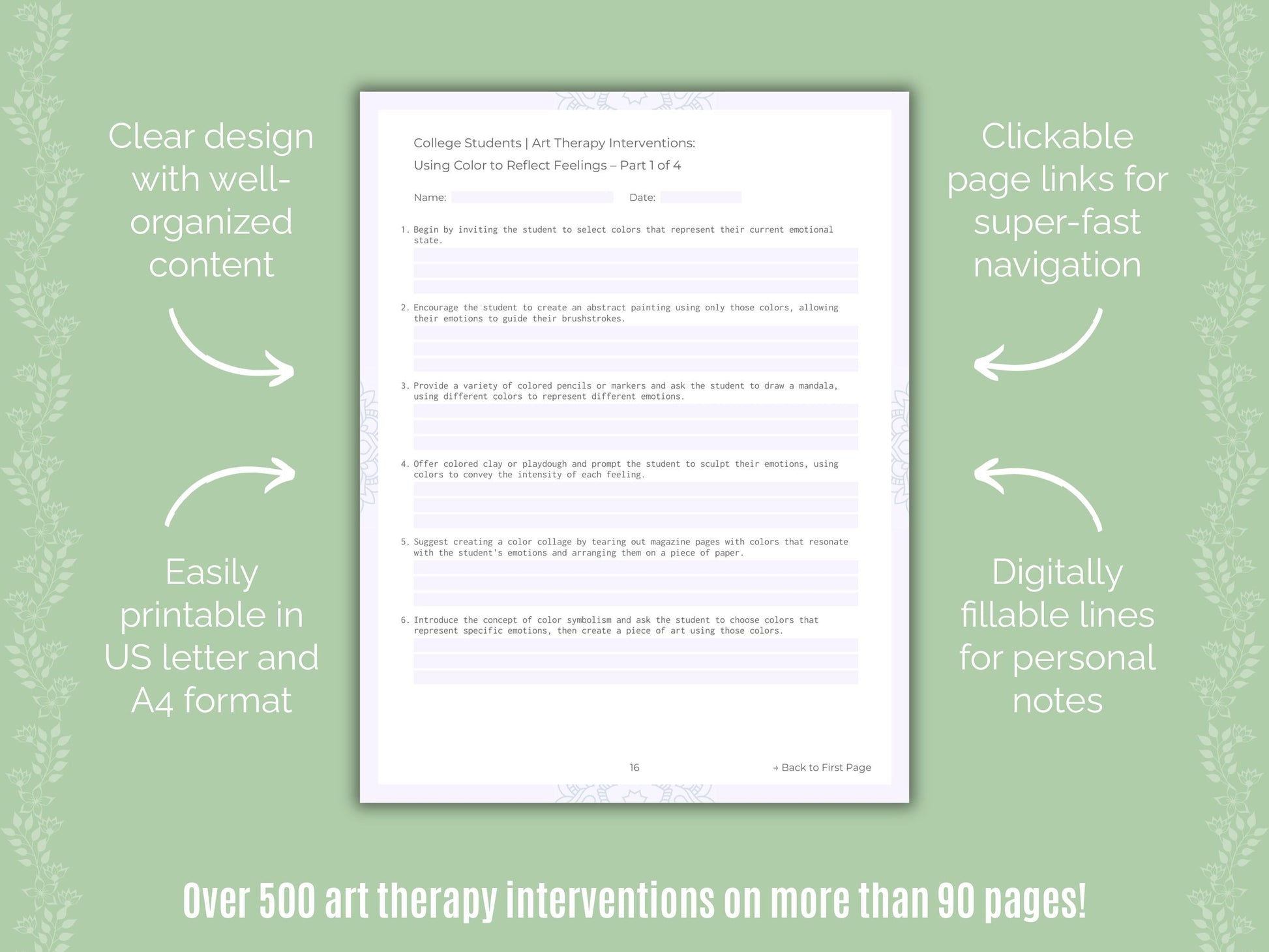 College Students Art Therapy Counseling Templates