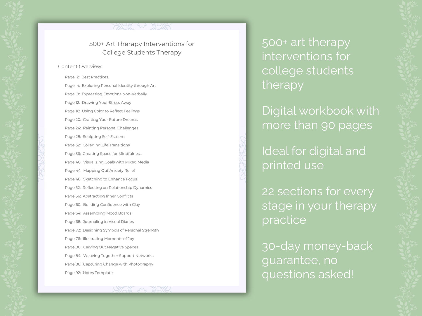 College Students Art Therapy Therapist Worksheets