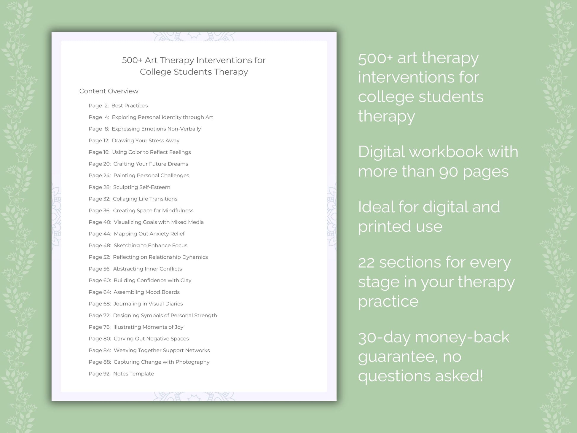 College Students Art Therapy Therapist Worksheets