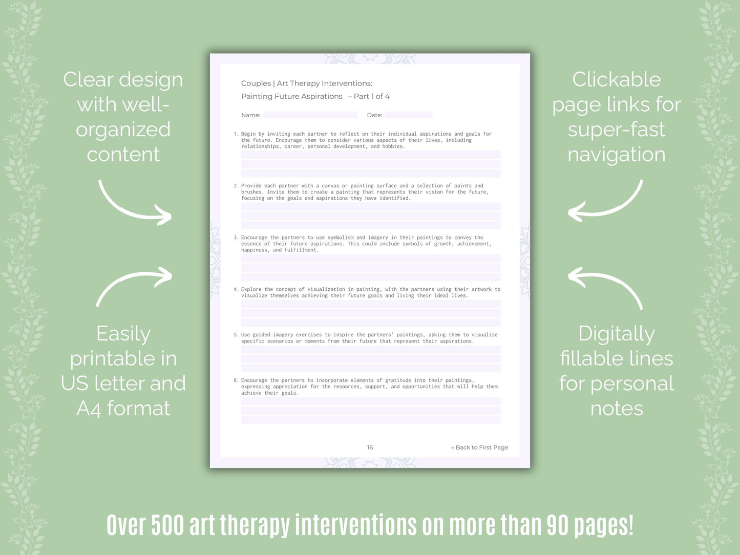 Couples Art Therapy Counseling Templates