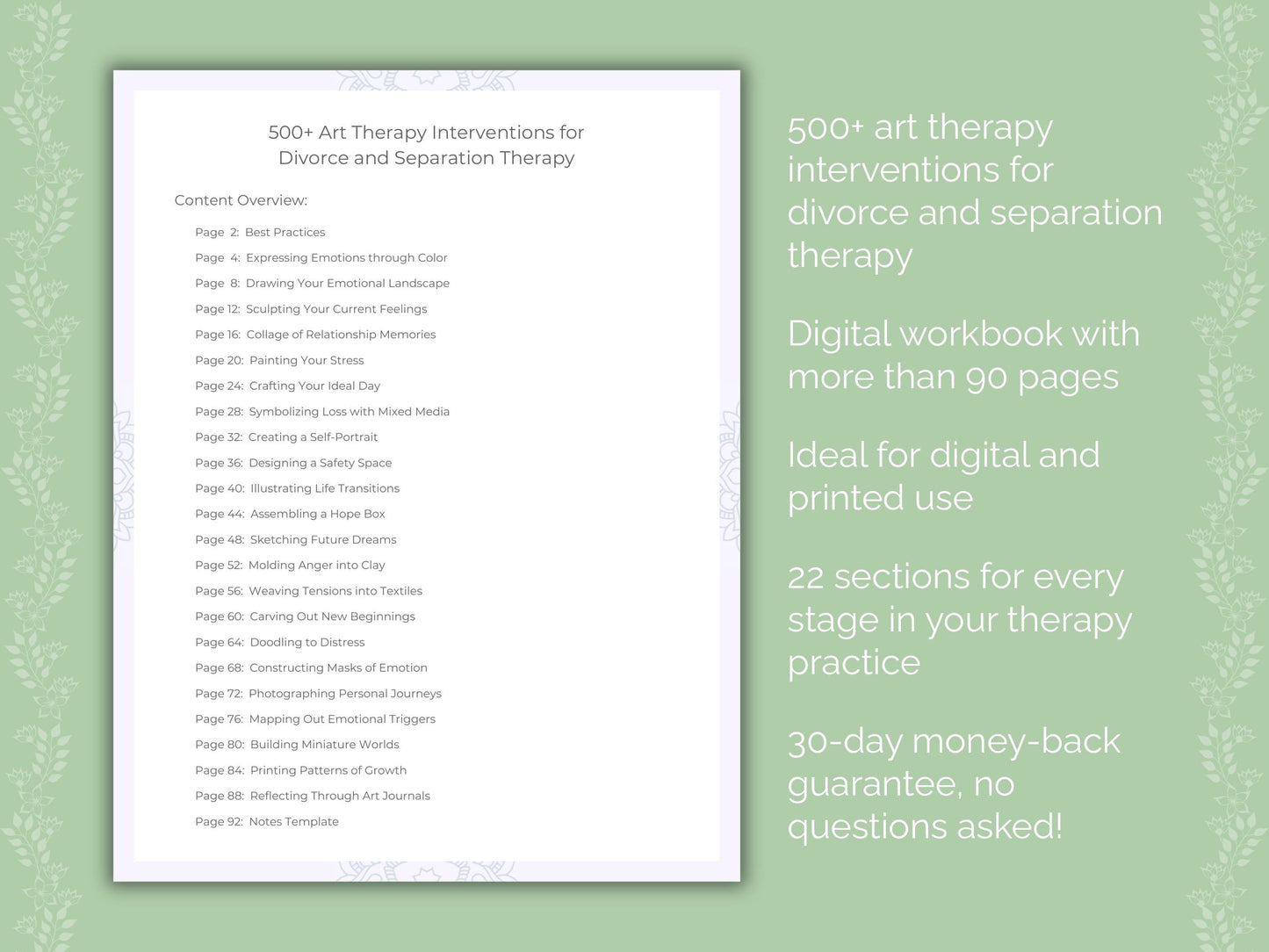 Divorce and Separation Art Therapy Therapist Worksheets