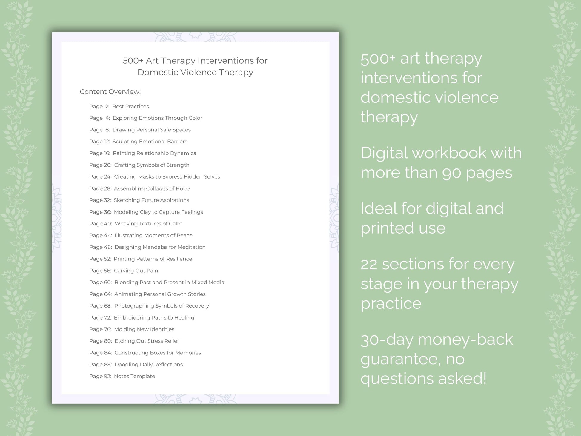 Domestic Violence Art Therapy Therapist Worksheets