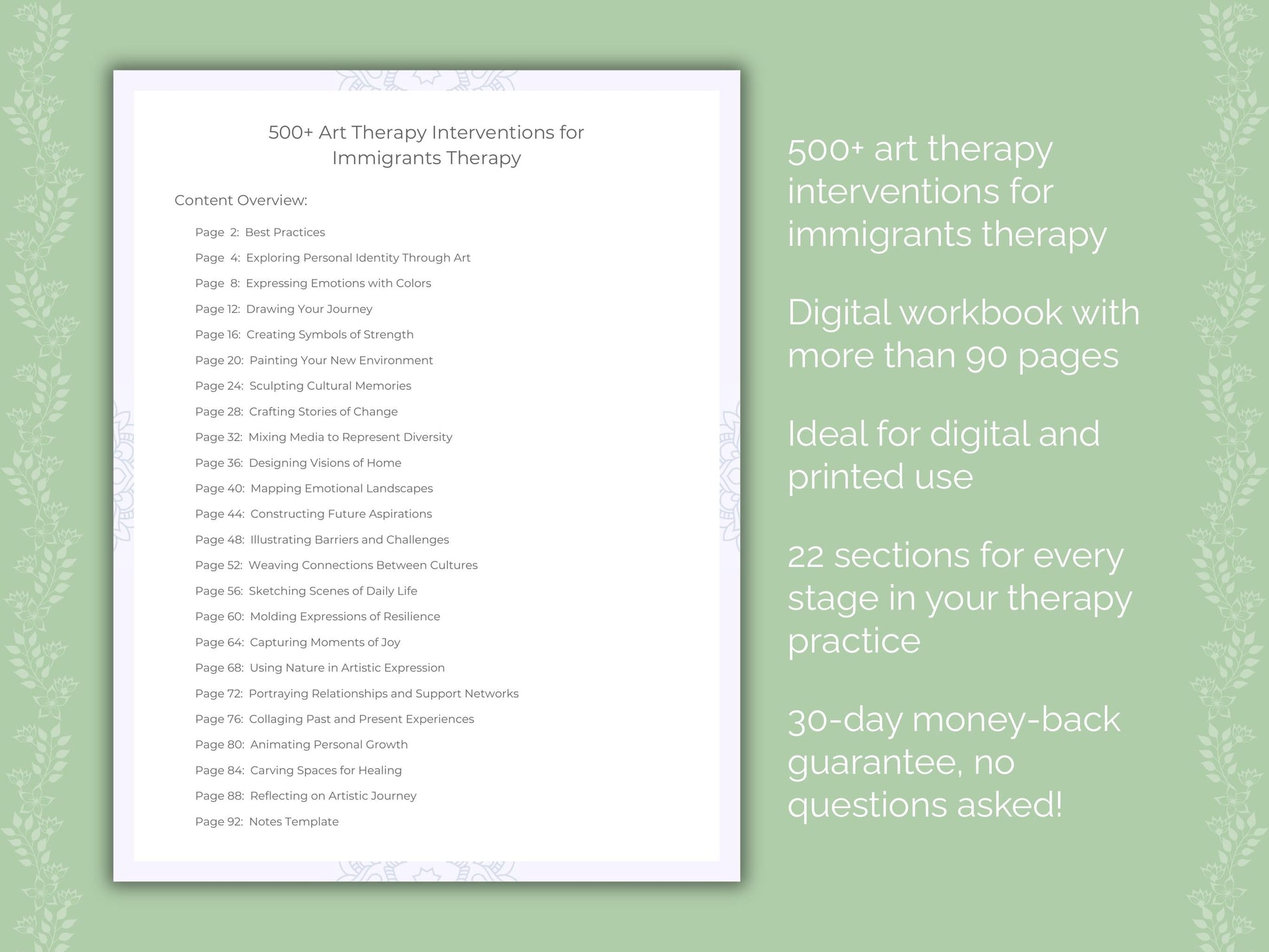 Immigrants Art Therapy Therapist Worksheets