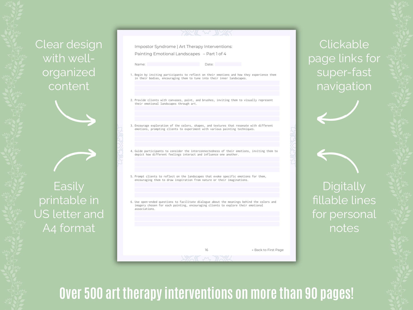 Impostor Syndrome Art Therapy Counseling Templates