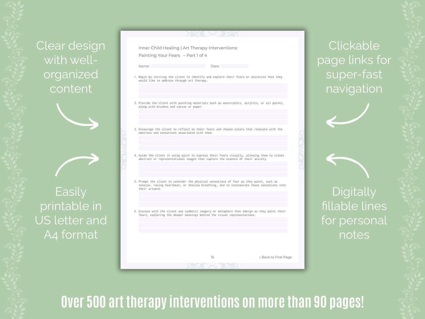 Inner Child Healing Art Therapy Counseling Templates