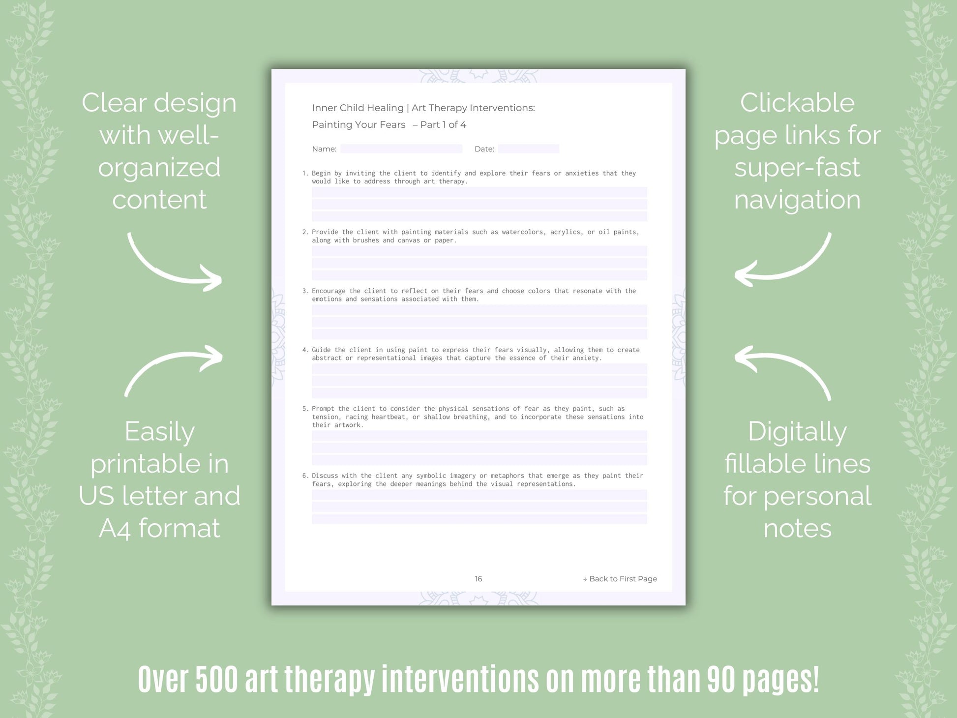 Inner Child Healing Art Therapy Counseling Templates