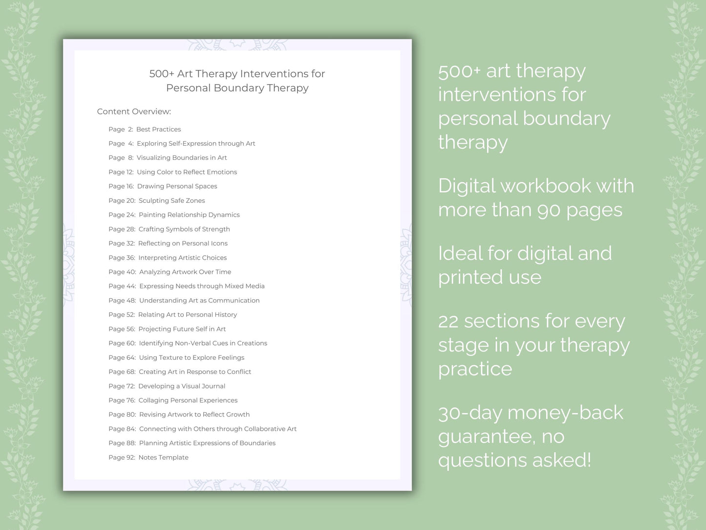 Personal Boundary Art Therapy Therapist Worksheets