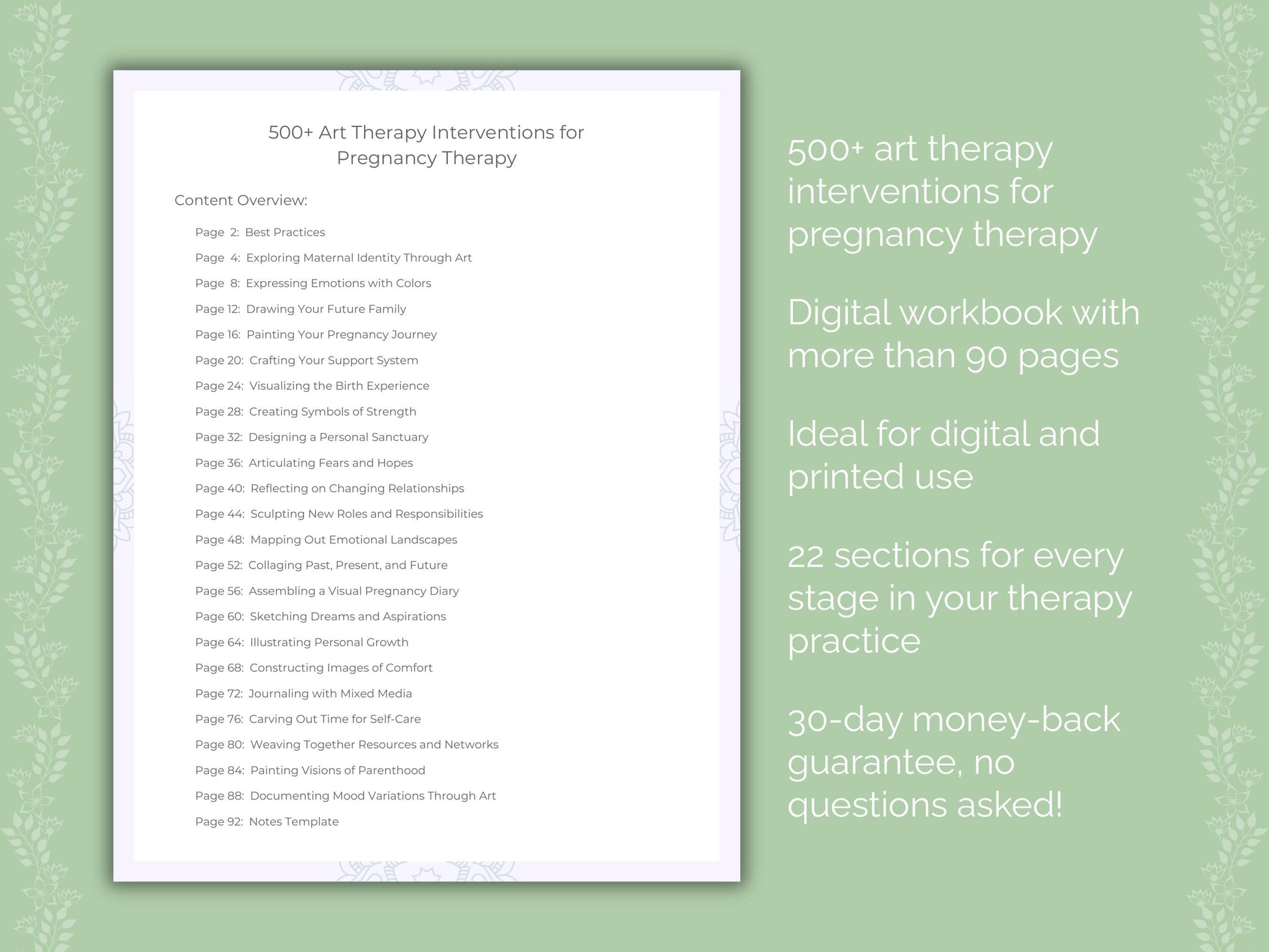 Pregnancy Art Therapy Therapist Worksheets