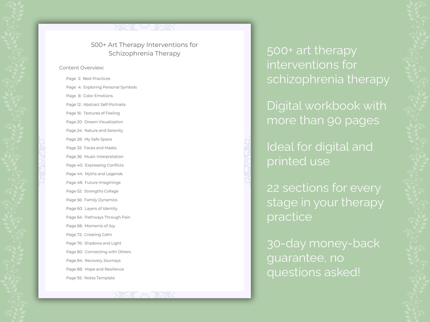 Schizophrenia Art Therapy Therapist Worksheets