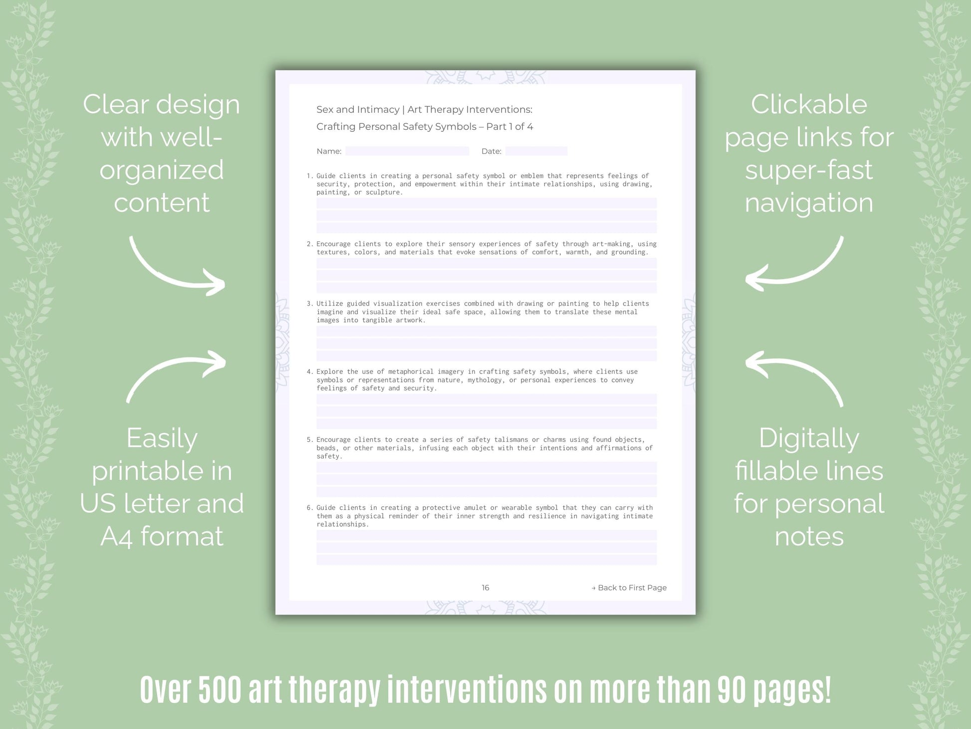 Sex and Intimacy Art Therapy Counseling Templates