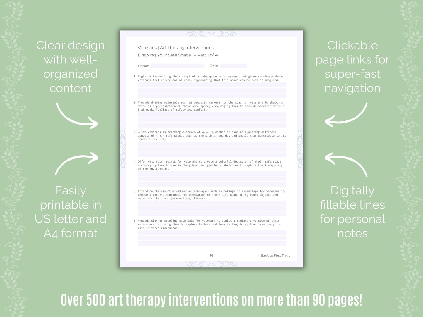 Veterans Art Therapy Counseling Templates