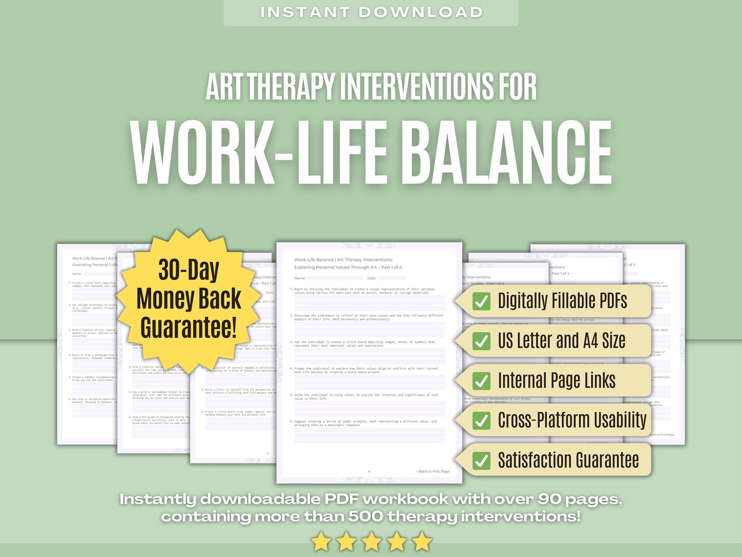 Work-Life Balance Art Therapy Psychology Workbooks