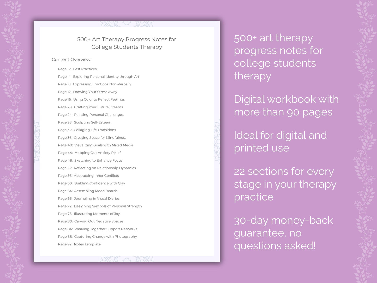 College Students Art Therapy Therapist Worksheets