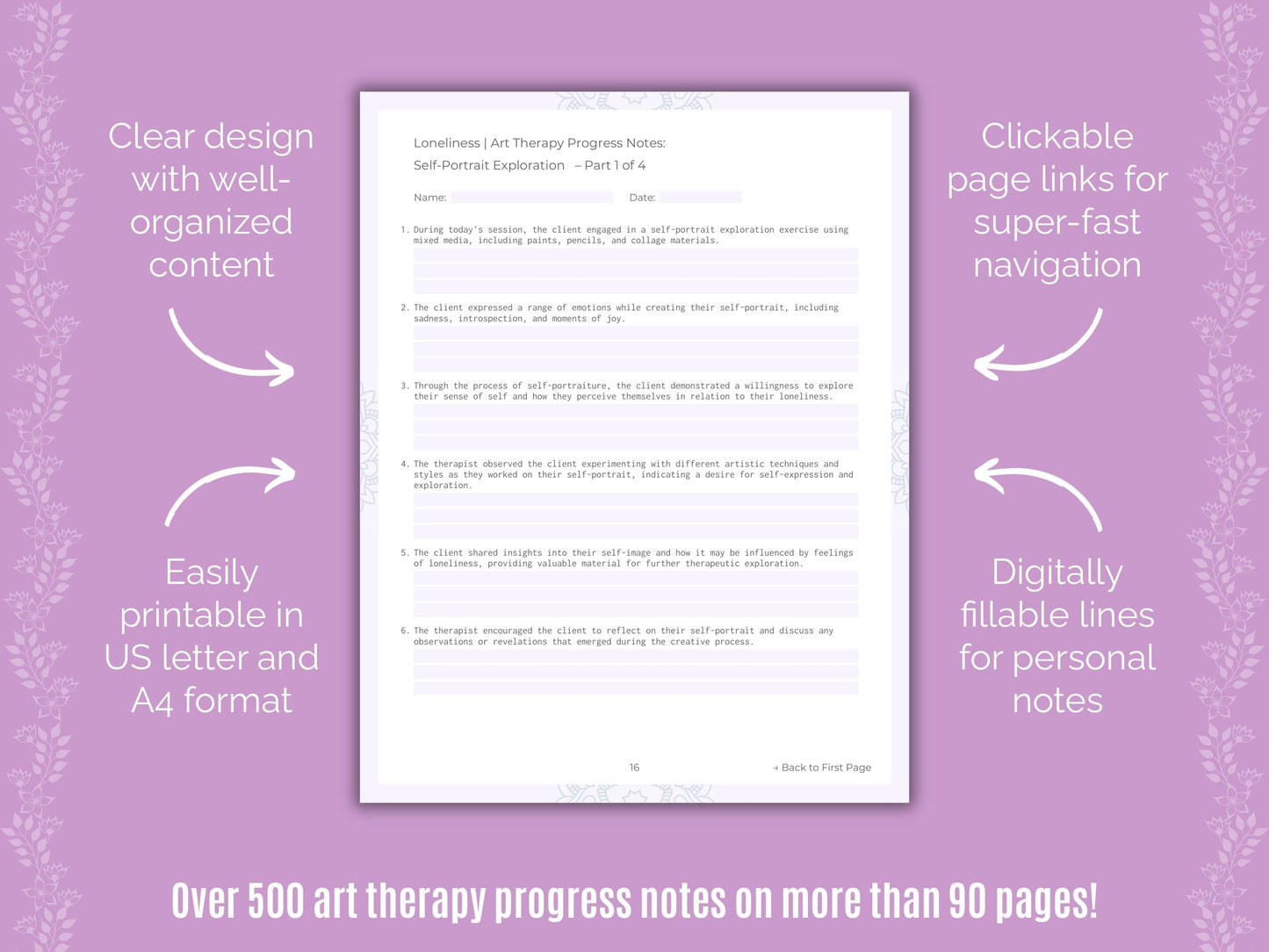 Loneliness Art Therapy Counseling Templates