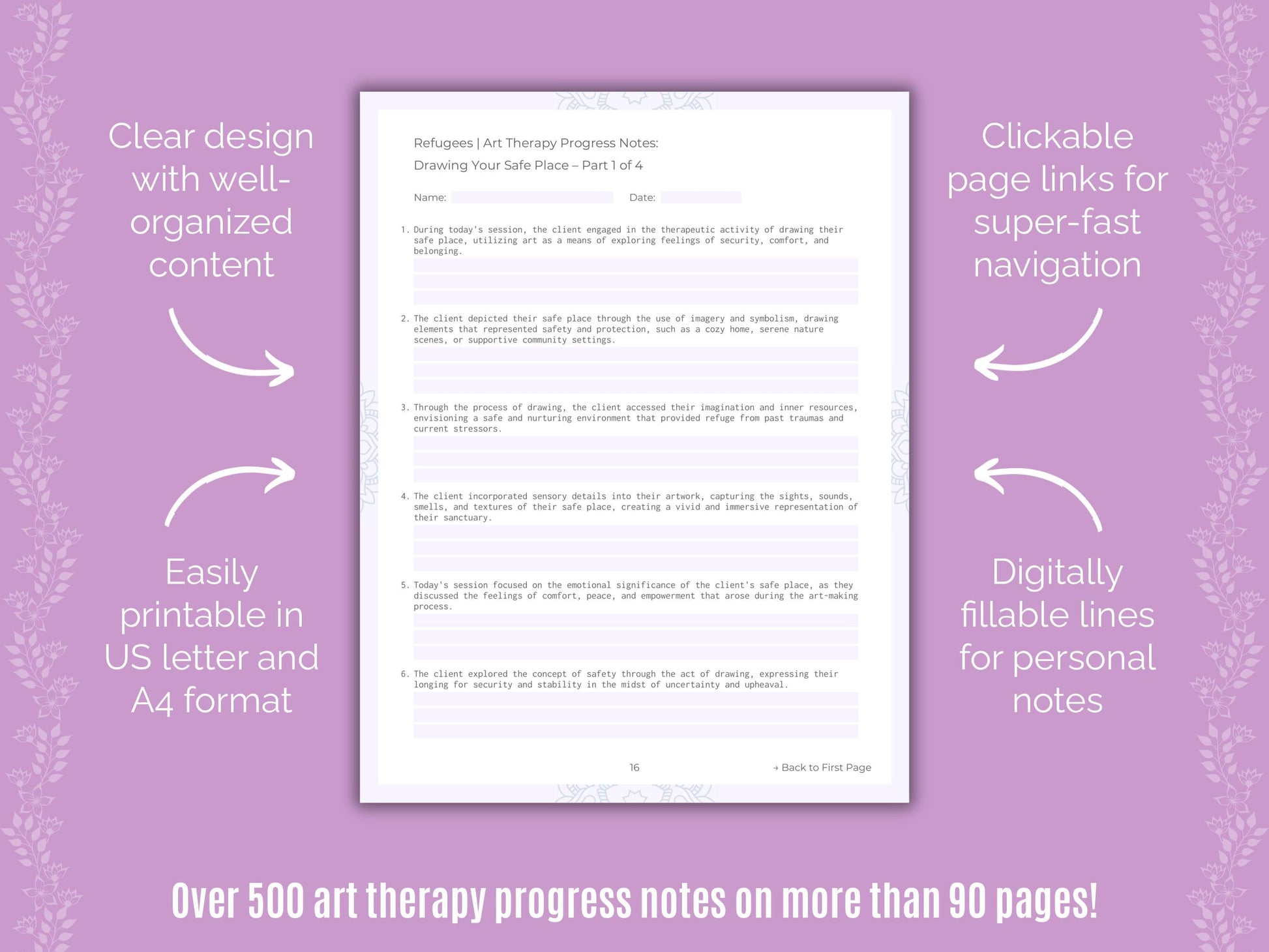 Refugees Art Therapy Counseling Templates