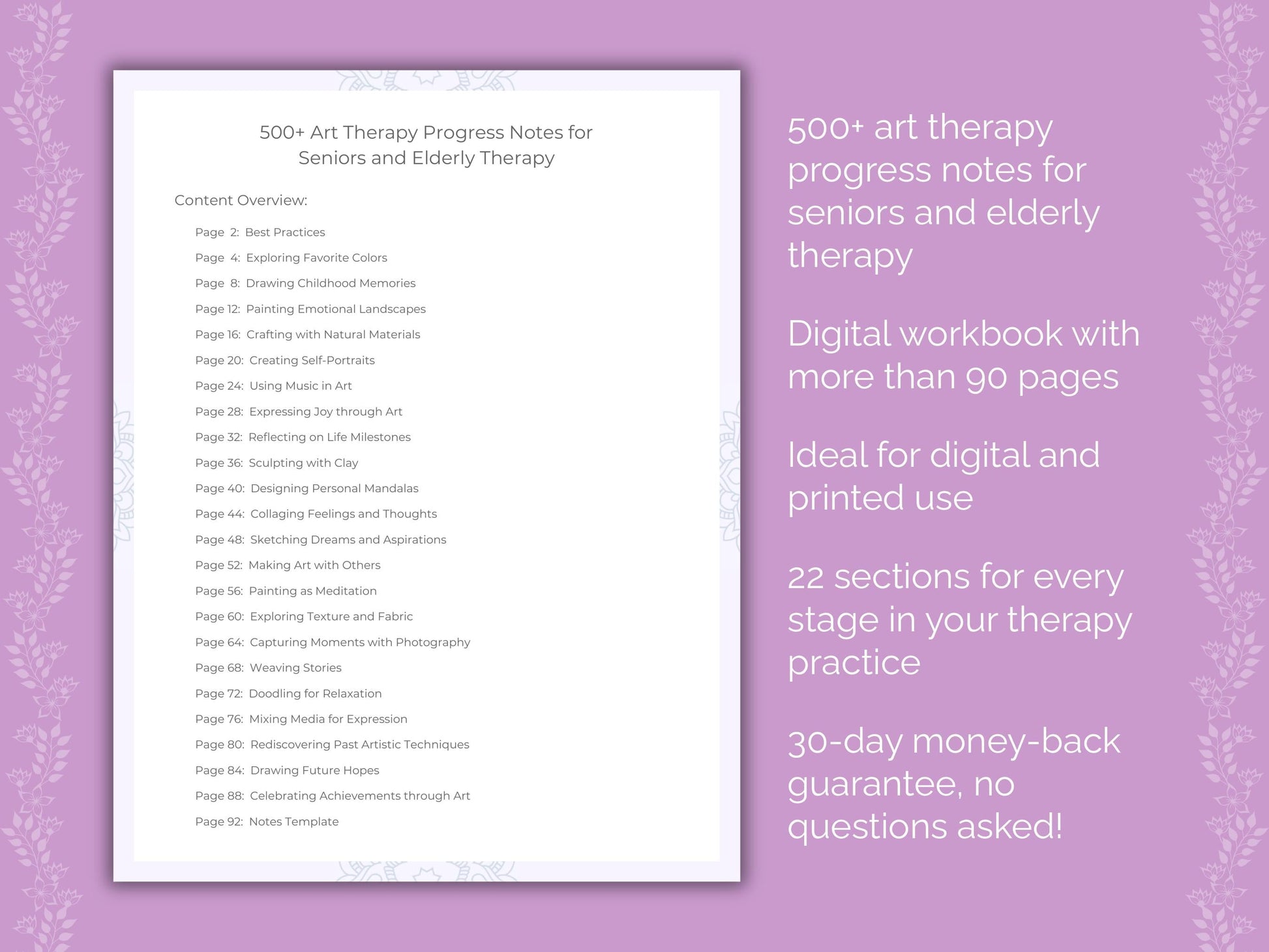 Seniors and Elderly Art Therapy Therapist Worksheets