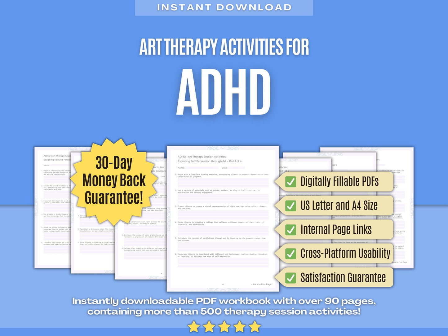 ADHD Art Therapy Psychology Workbooks